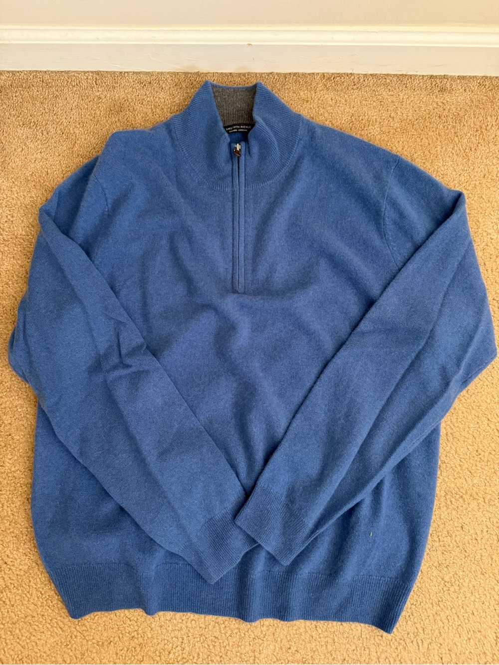Saks Fifth Avenue Men's Blue Zip-Neck Sweater